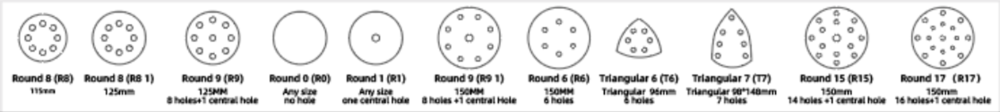 Shape Chart of Sandpaper Disc - Round 9 (R9 1)